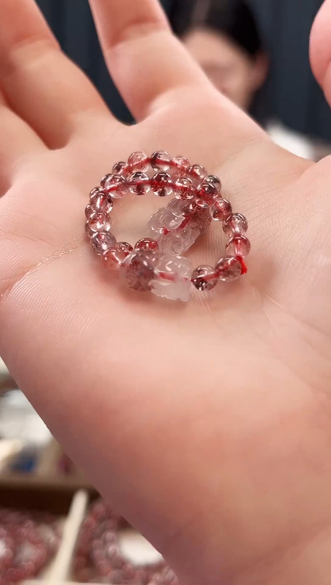 未镶嵌手串水晶金草莓超七貔貅戒圈【多样性发一】