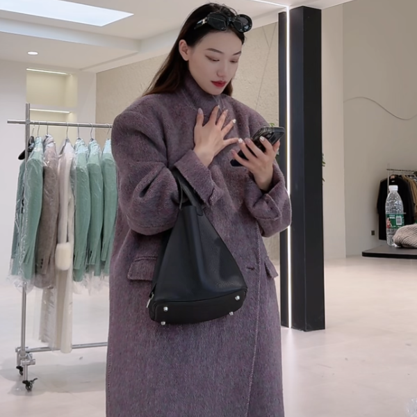 轻奢气质网红时尚双面呢大衣设计师秋冬百搭