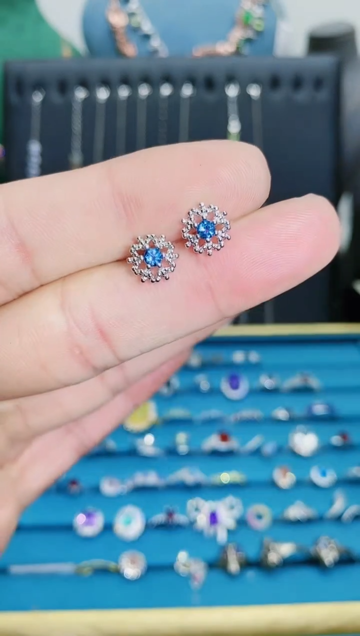 【闪购商品】托帕石耳饰银S925镶嵌1121