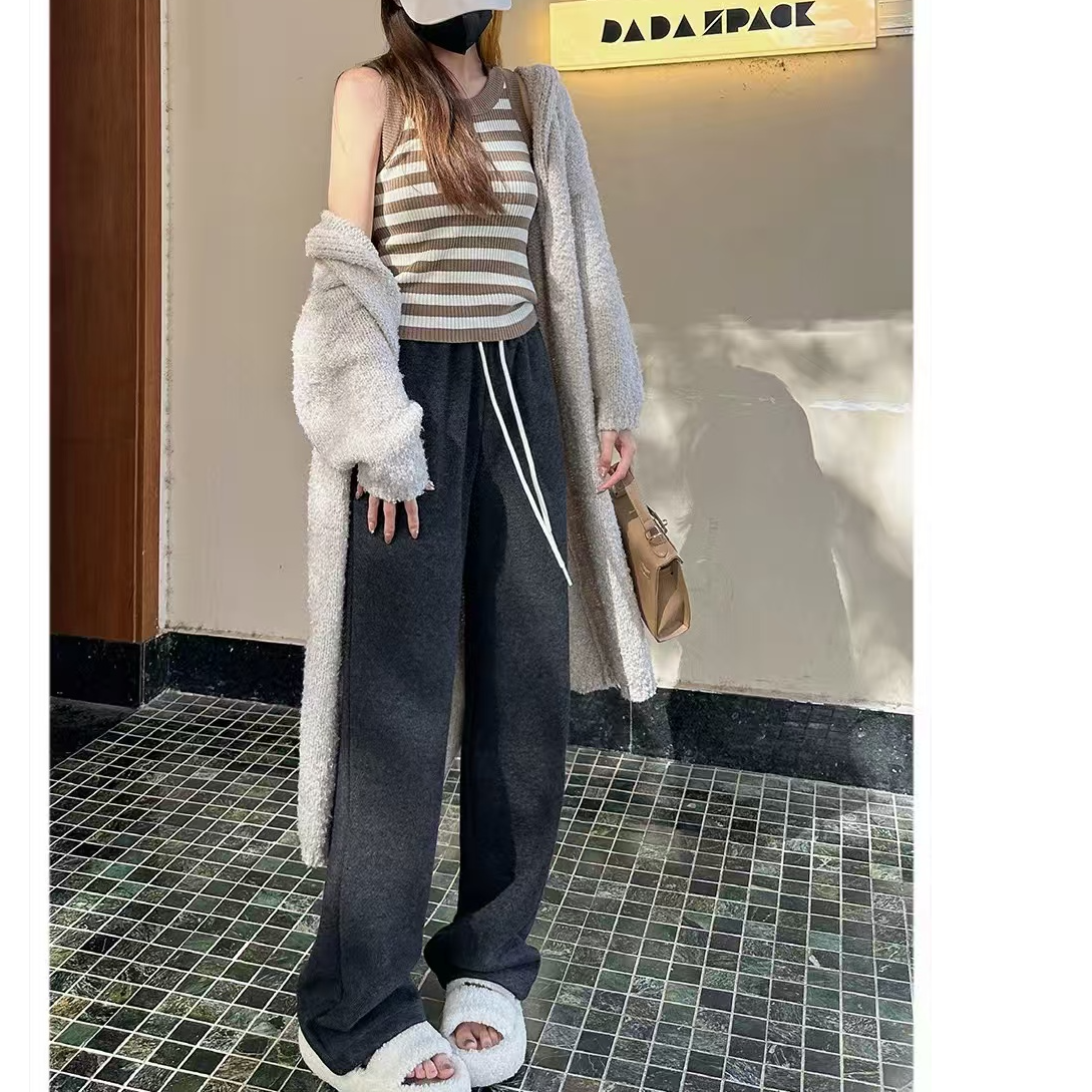 猫猫家加长女裤加绒加厚人毛呢休闲裤百搭WJ1104