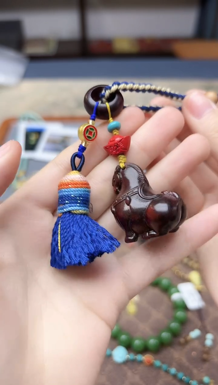 天然辰砂朱砂马挂件DN