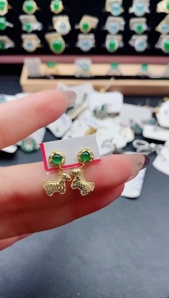 银S925镶嵌戒指翡翠1