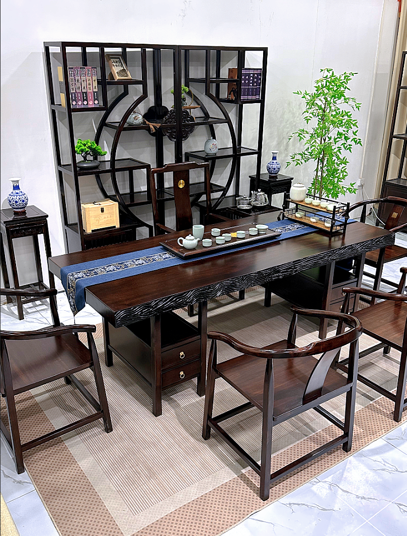 实木大板茶桌椅组合新中式简约风格家用客厅办公室适用