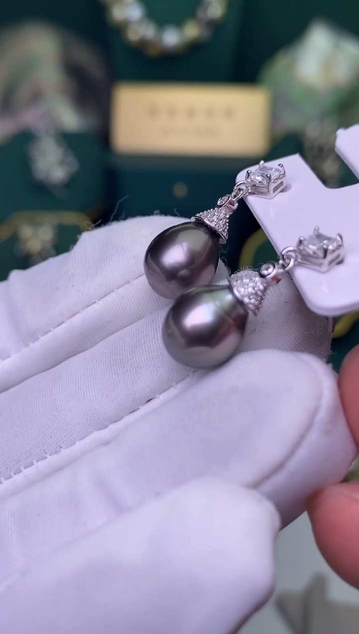 【闪购商品】海水珍珠耳饰银S925镶嵌9-10