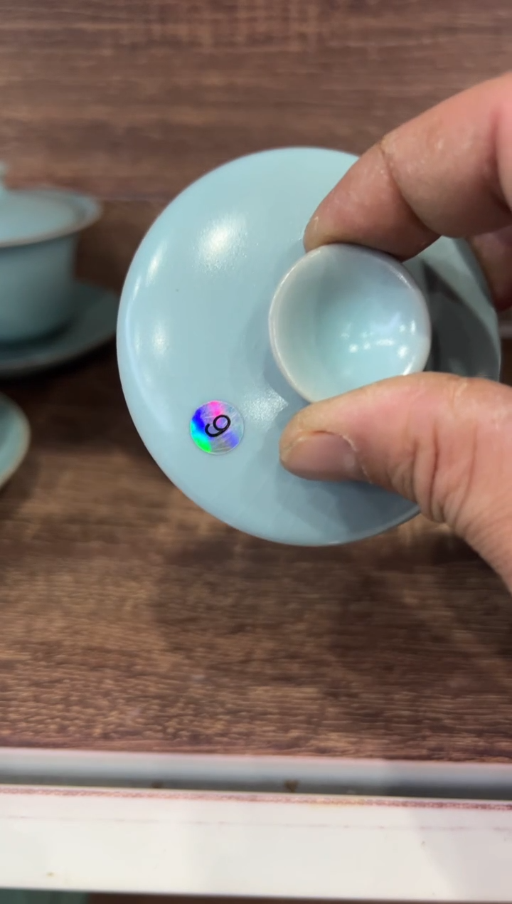 【闪购商品】杯仿古天青纯手工三才马蹄盖碗大瑕6