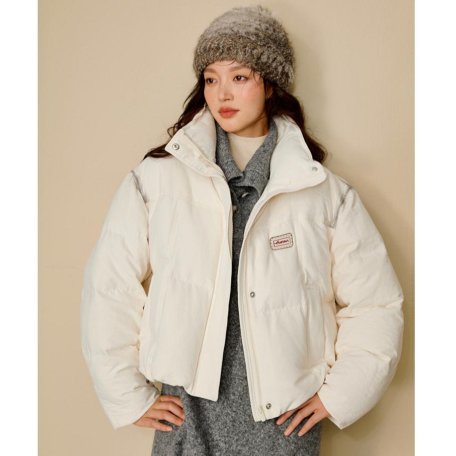 【保暖好物】茵曼25冬季休闲立领羽绒面包服短款小个子保暖外套