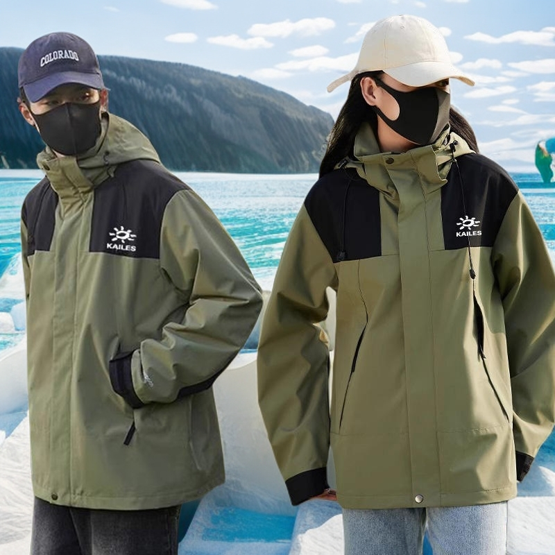 凯乐家冲锋衣男女同款防水户外三合一软壳防水登山冲锋衣外套9