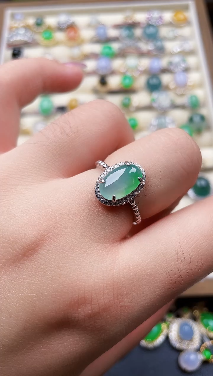 银S925镶嵌戒指翡翠138