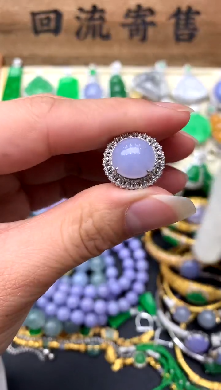 【闪购商品】翡翠戒指18K金镶嵌390-中国好珍宝