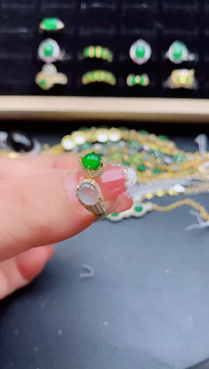 【闪购商品】翡翠戒指银S925镶嵌1211