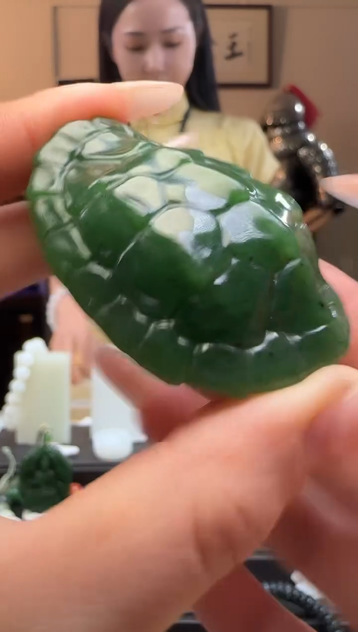 【闪购商品】和田玉碧玉富甲天下未镶嵌手把件