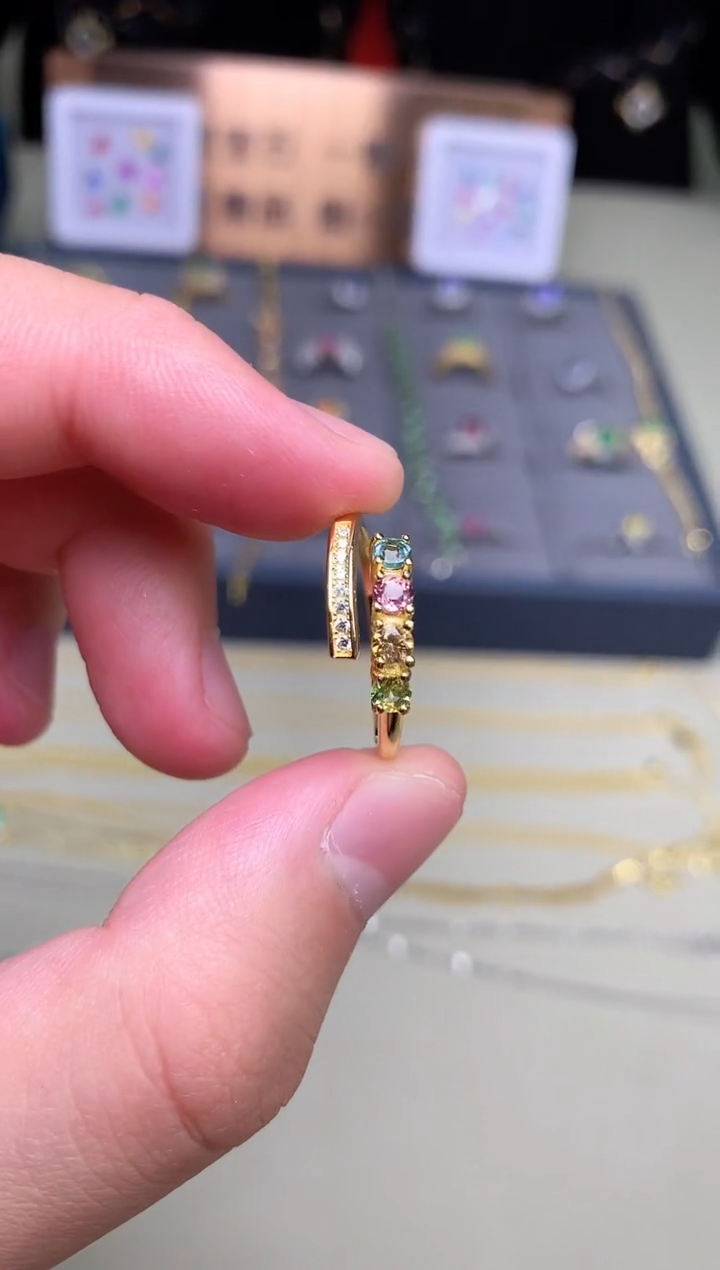 【闪购商品】碧玺戒指银S925镶嵌戒指