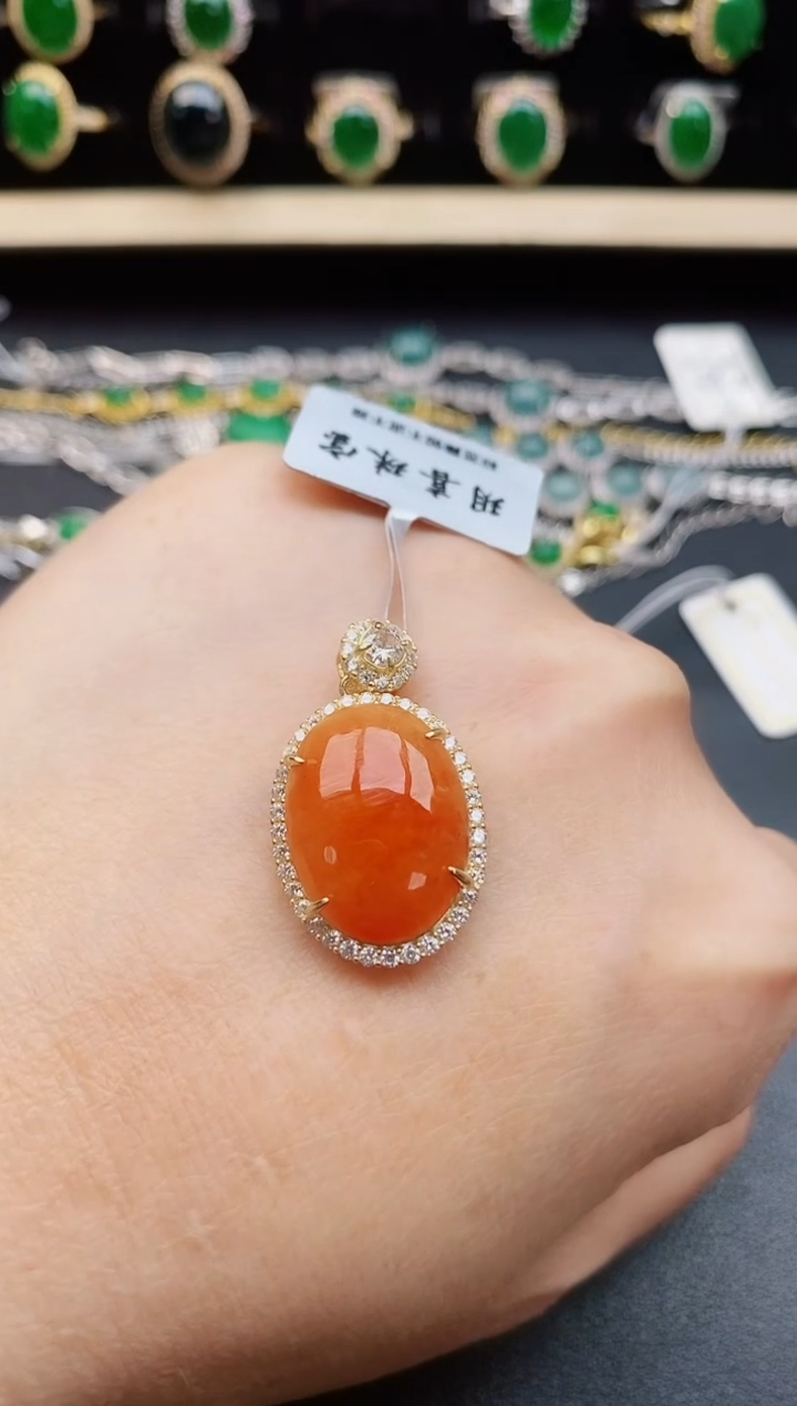 翡翠银S925镶嵌吊坠(赠链)5080550