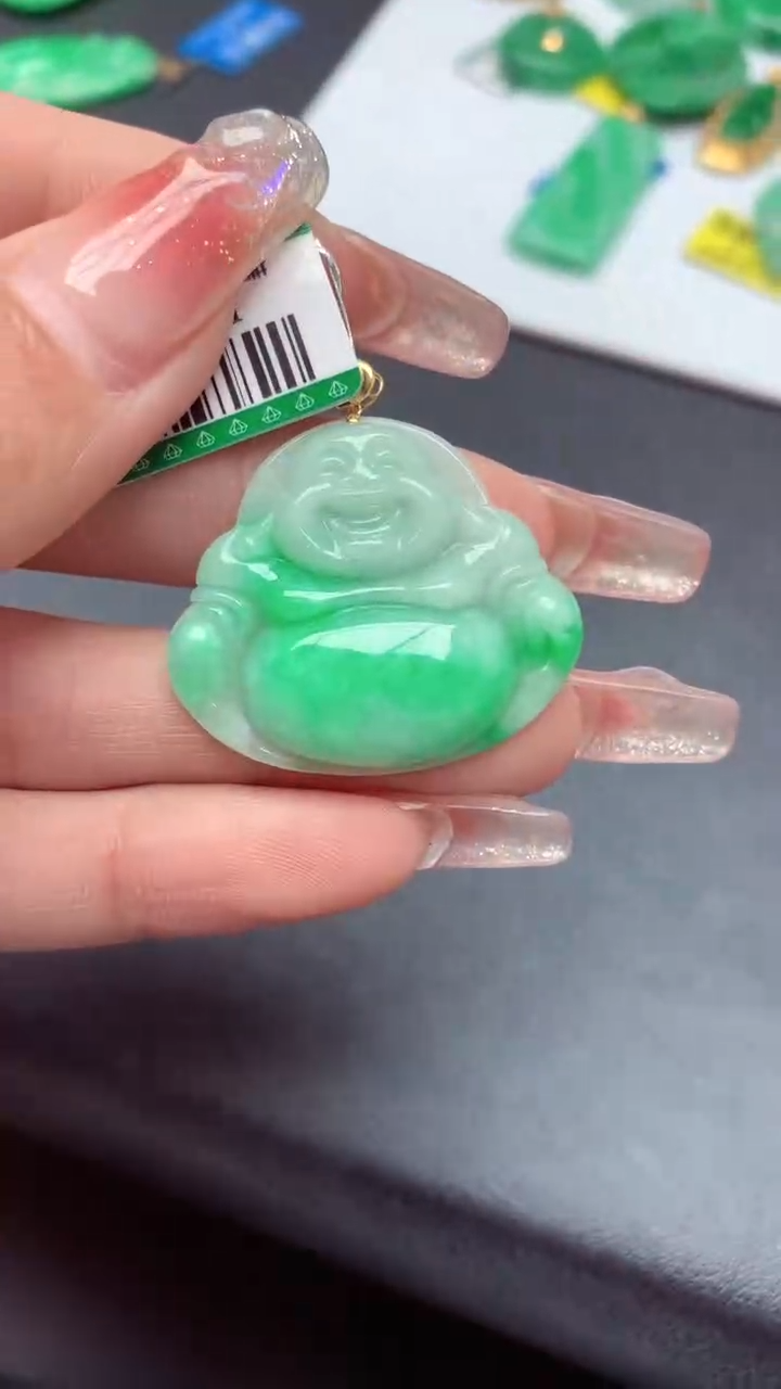 【闪购商品】翡翠颈饰18K金镶嵌挂件