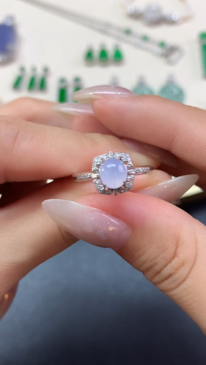 翡翠戒指18K金镶嵌戒指|1800多样性发其一