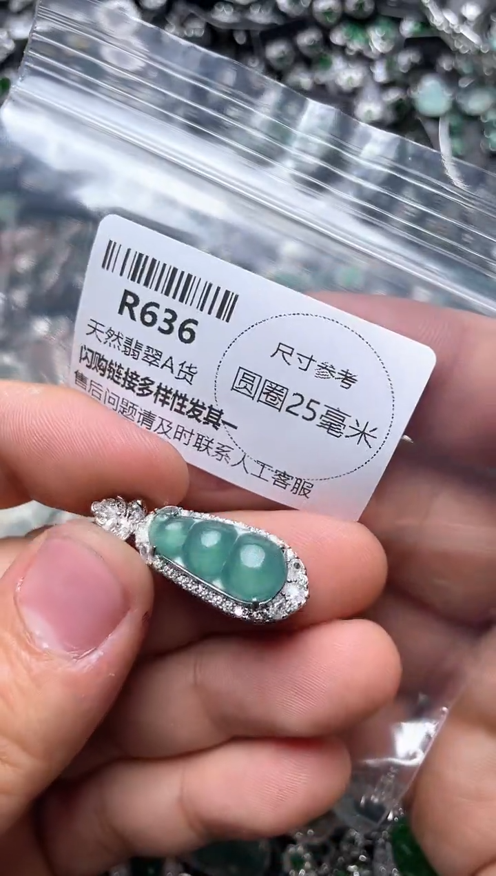 翡翠未镶嵌颈饰R636吊坠
