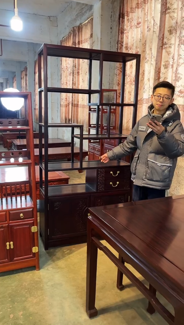 【闪购商品】黑酸枝木类成套家具博古架