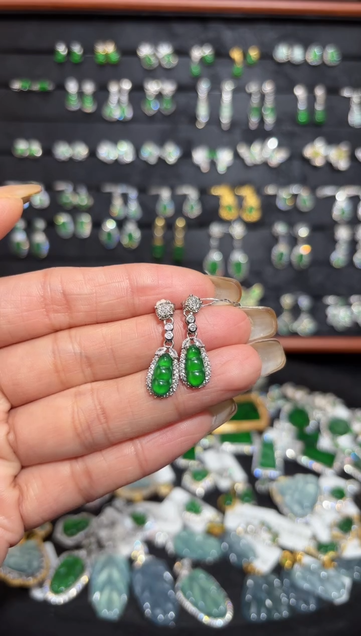 【闪购商品】翡翠颈饰银S925镶嵌豆子/支持复检/一件