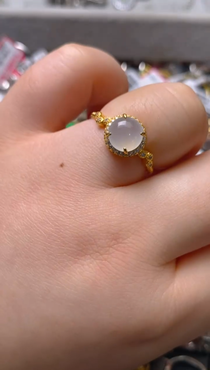 银S925镶嵌戒指翡翠百内无证书