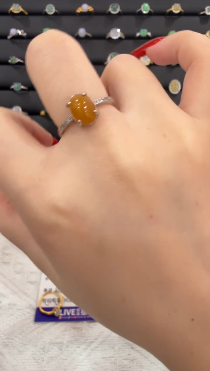 银S925镶嵌戒指翡翠008