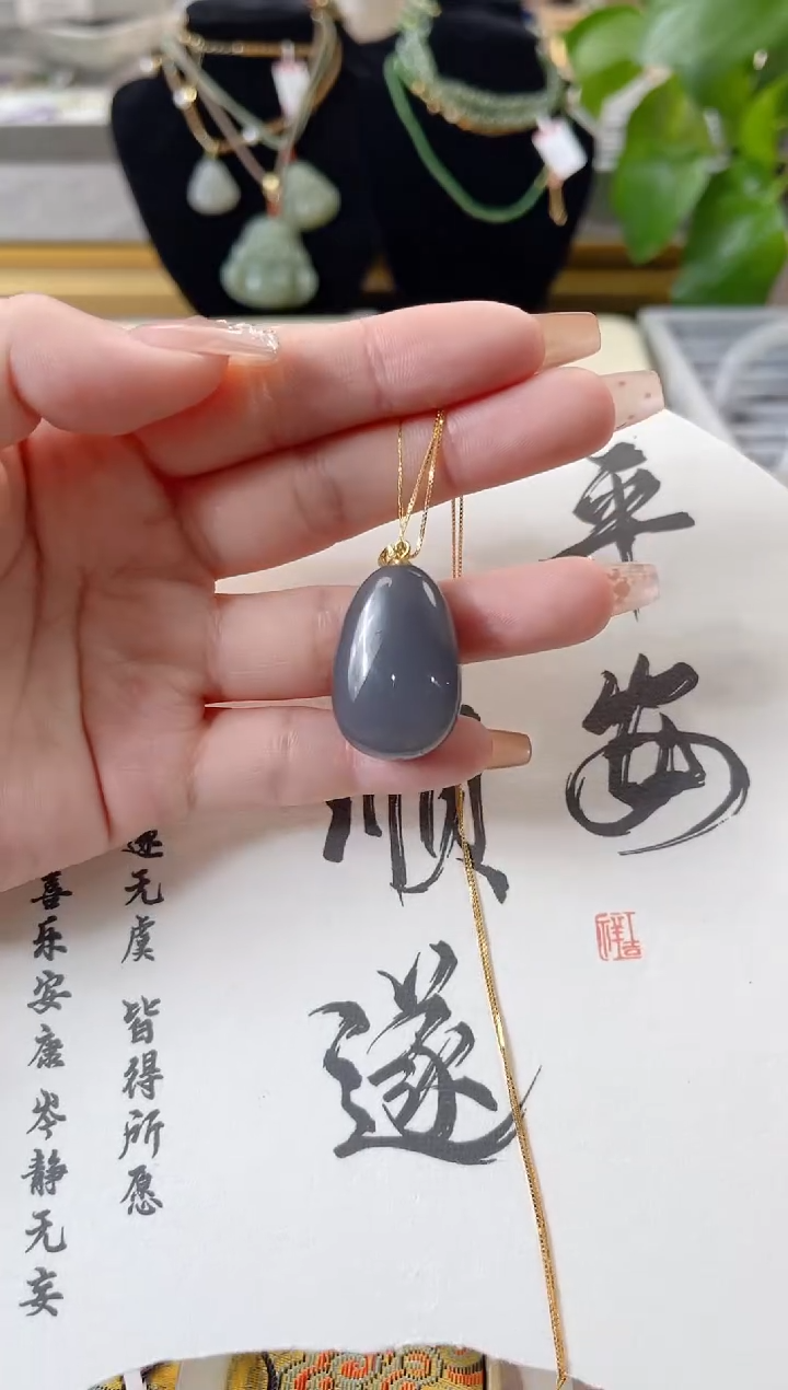 【闪购商品】和田玉颈饰银S925镶嵌cs