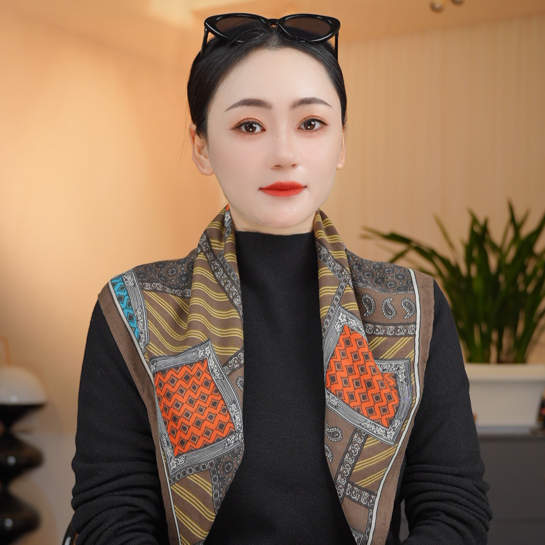 P9【暮光】新款单面棉质65*65精致小方巾