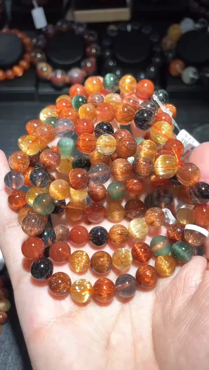 【闪购商品】水晶手链未镶嵌发晶多宝单圈A9（多样性发其一）