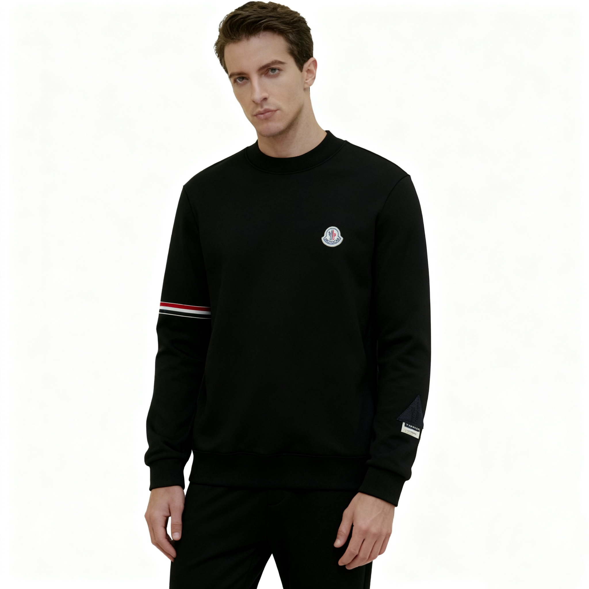 MK 2025秋冬新款男士轻奢时尚宽松织衫圆领长袖