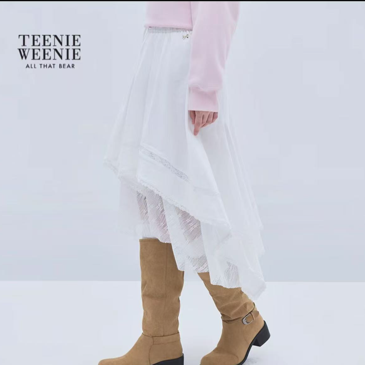 Teenie Weenie通用中腰少女风H型半身裙裙子百搭休闲YTWH254VL1B