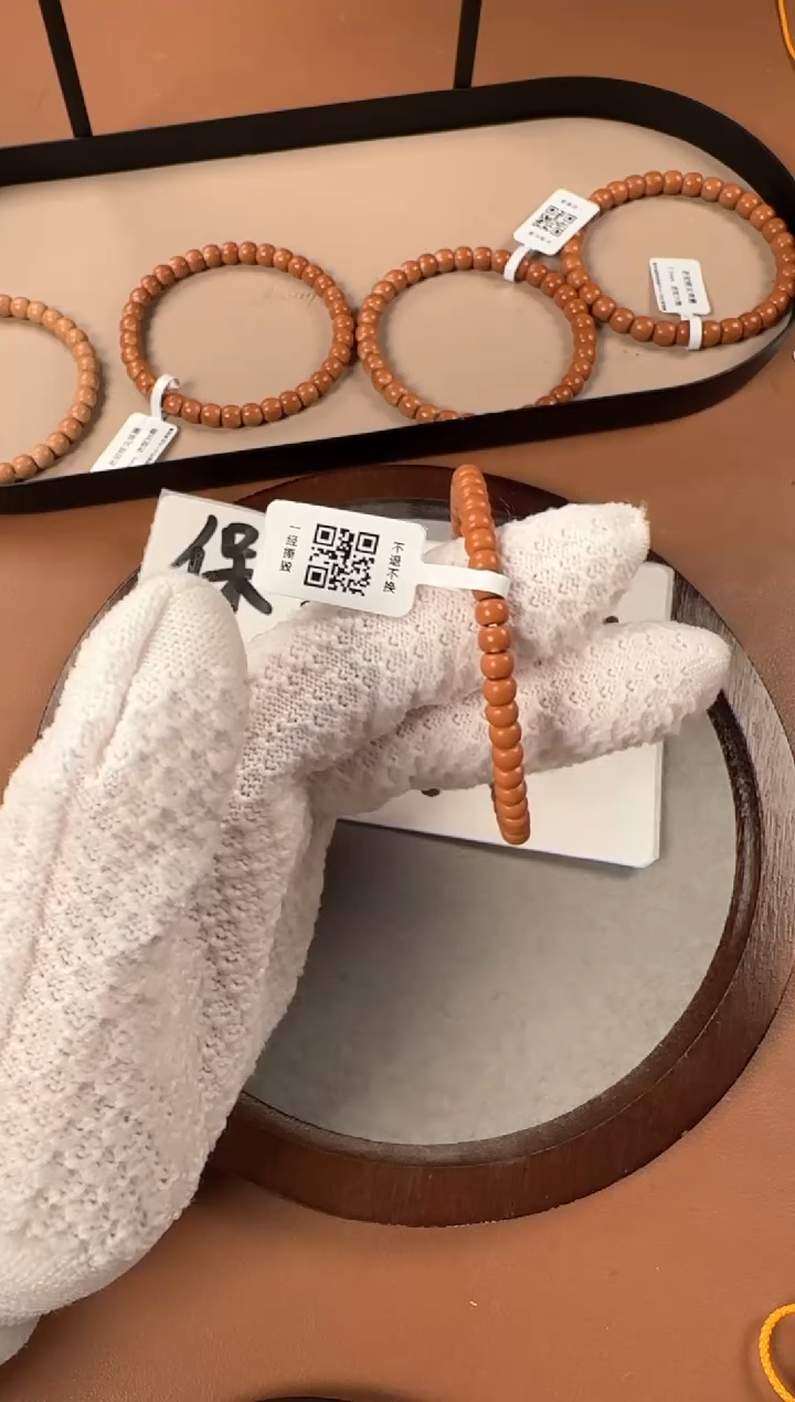 手串橄榄核5.2mm核尖单圈手串，老挝料