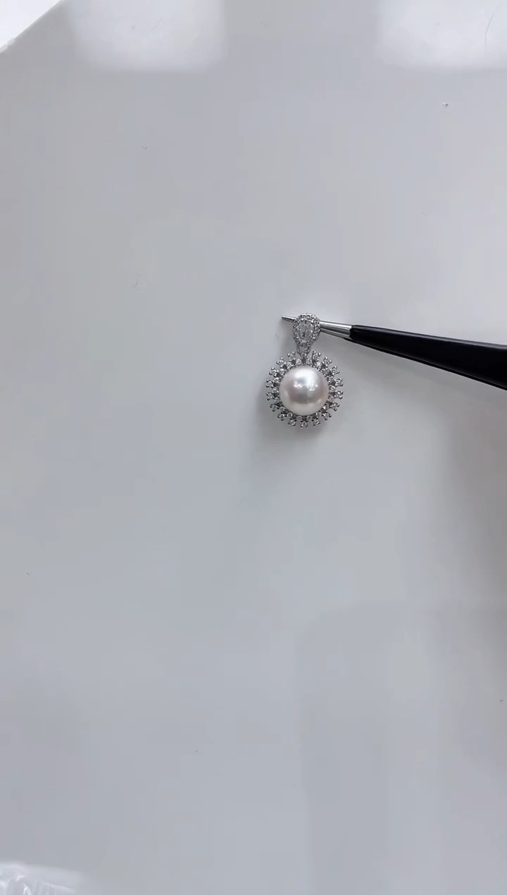 【闪购商品】海水珍珠吊坠(不含链)银S925镶嵌海水珍珠吊坠