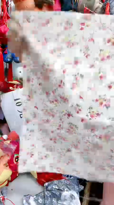 棉棉麻白底碎花45*45