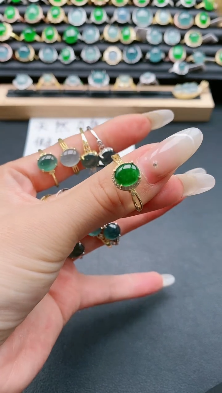 【闪购商品】翡翠戒指银S925镶嵌1111111
