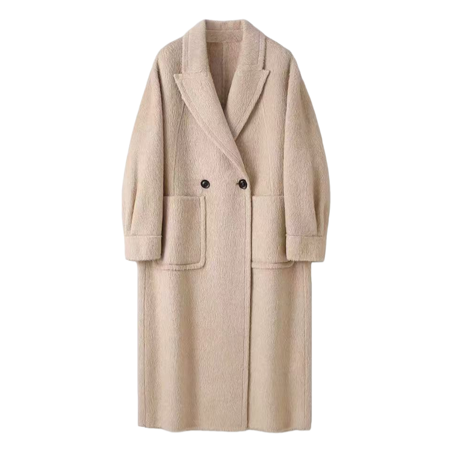 GD 02698秋季新款西装领宽松简约大口袋毛呢外套