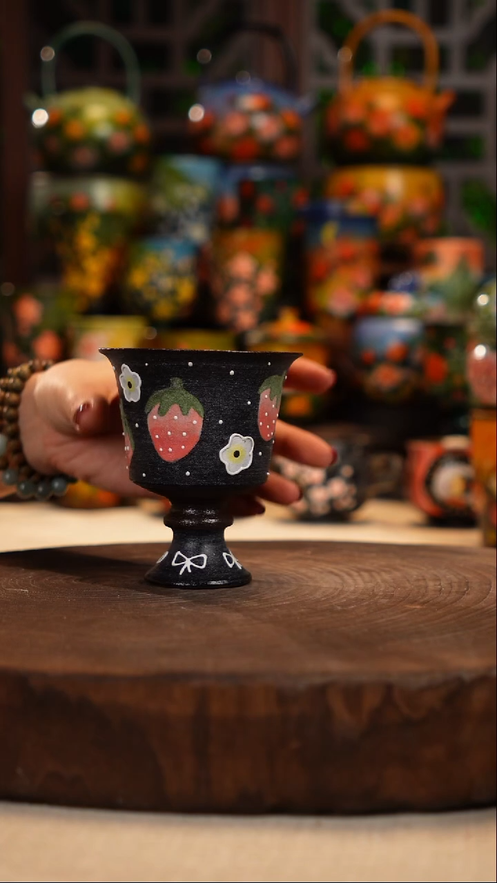 紫砂 油画釉下彩手绘