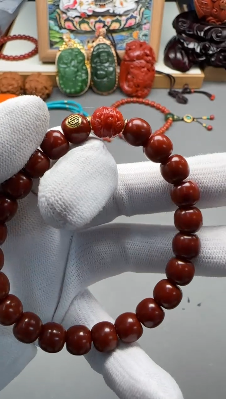 【闪购商品】南红玛瑙配饰配饰18K金镶嵌配饰配饰