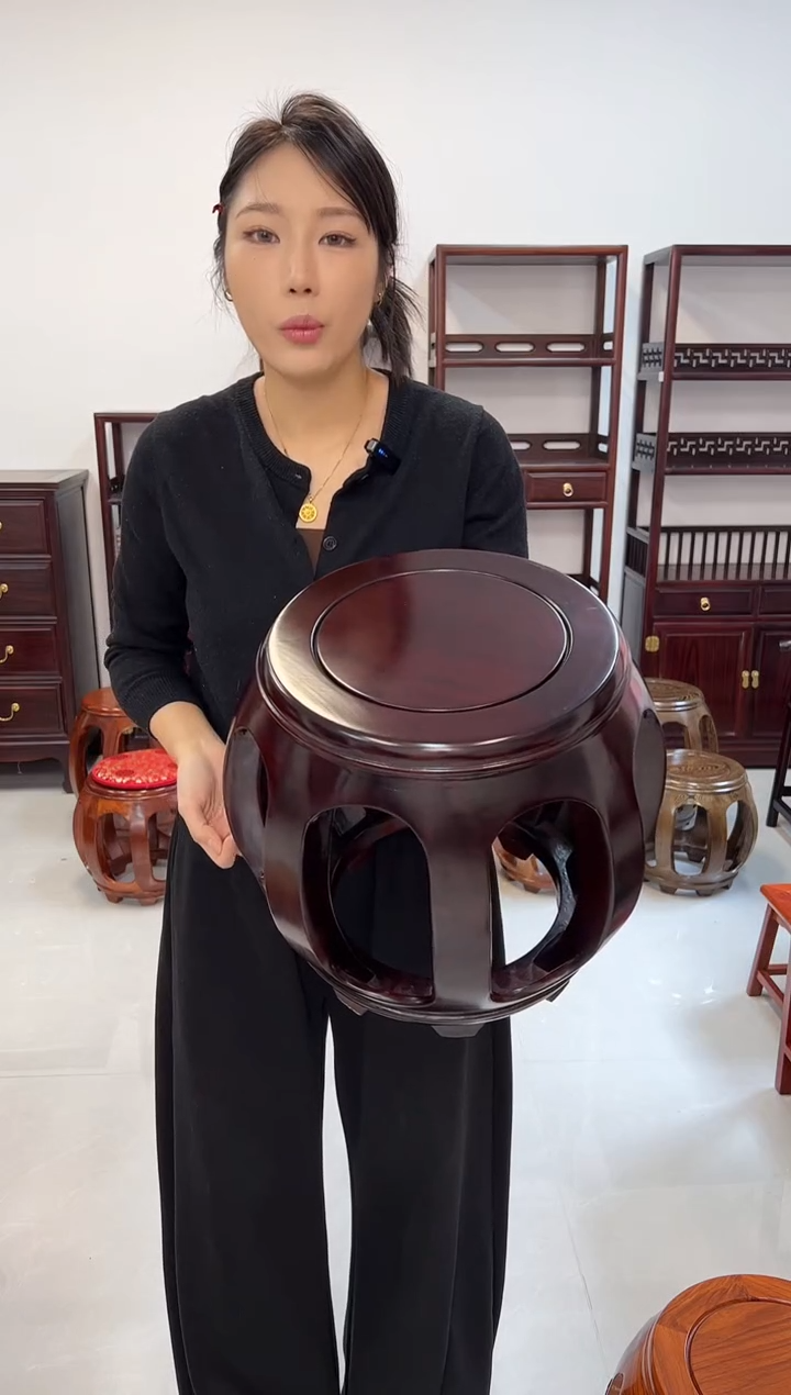 花梨木类家具花梨木小鼓凳酸枝色2张