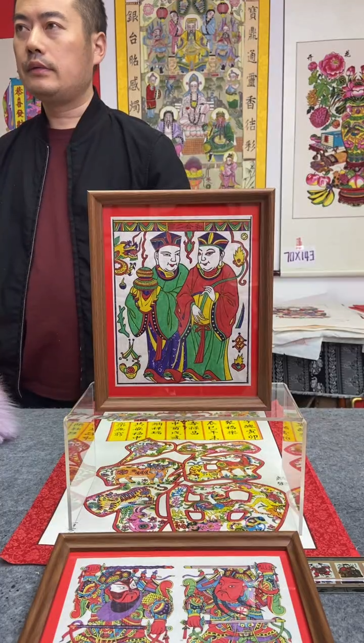 10寸摆台和合二圣手工制作精品