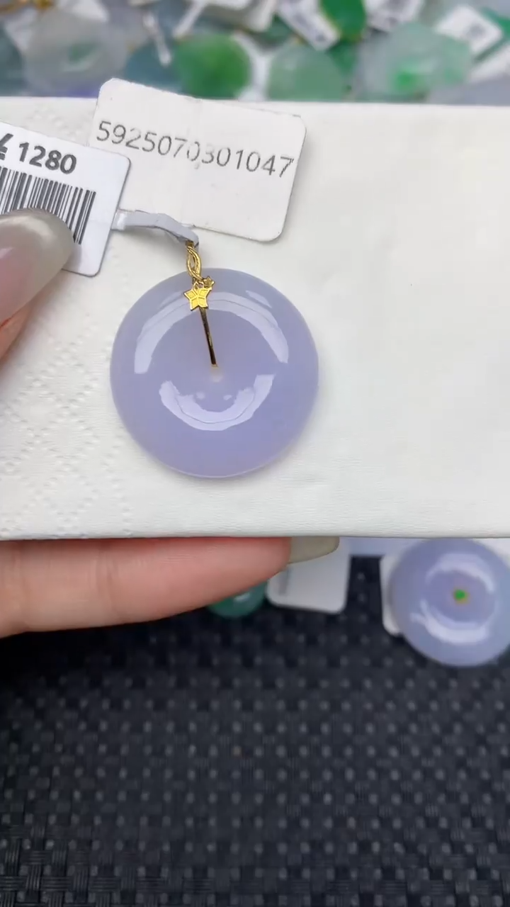 翡翠18K金镶嵌颈饰天然缅甸翡翠a货百元以上9元证书费自理