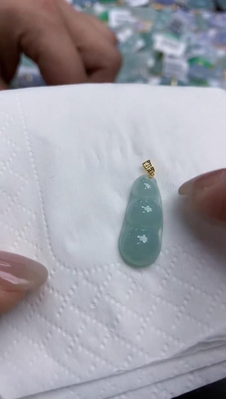 【闪购商品】翡翠颈饰18K金镶嵌天然缅甸翡翠A货