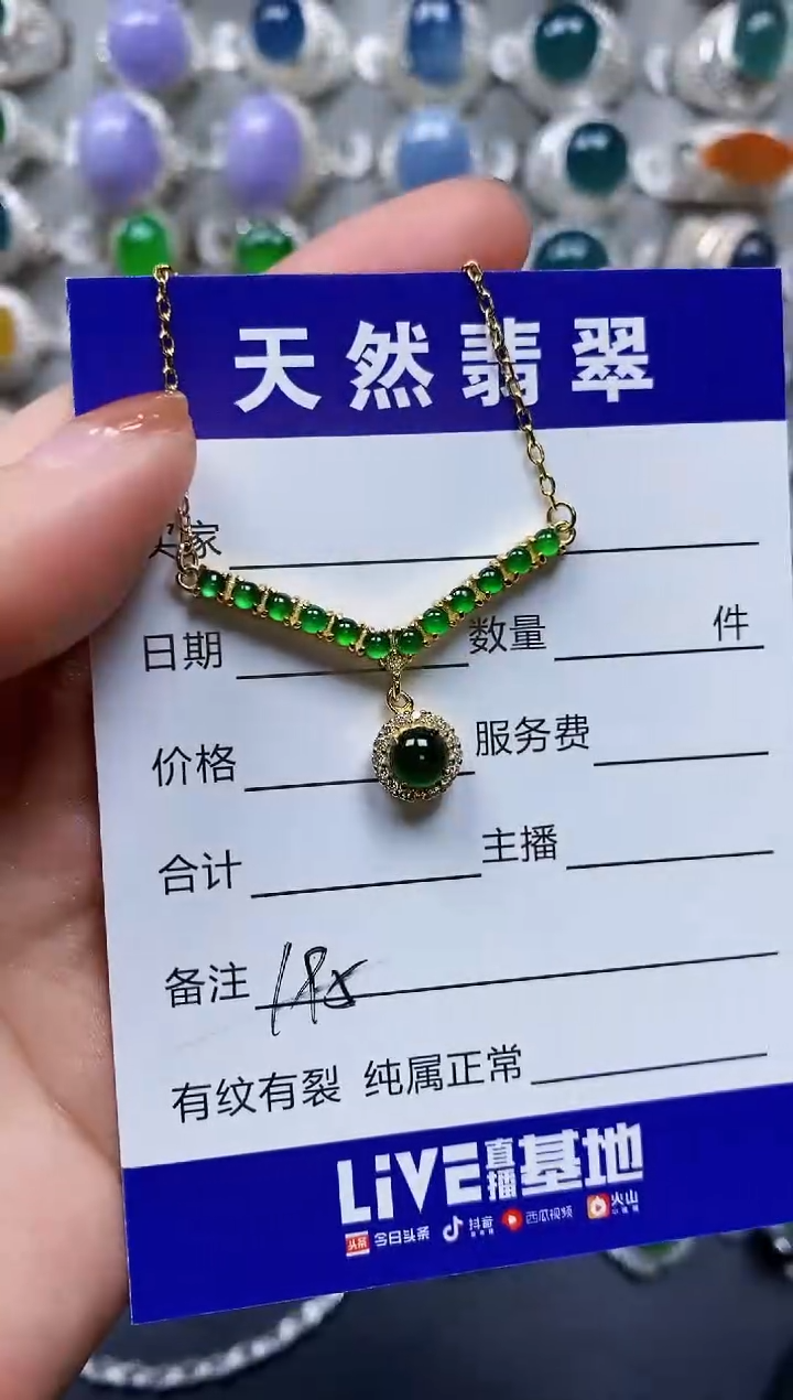 【闪购商品】翡翠颈饰银S925镶嵌0195
