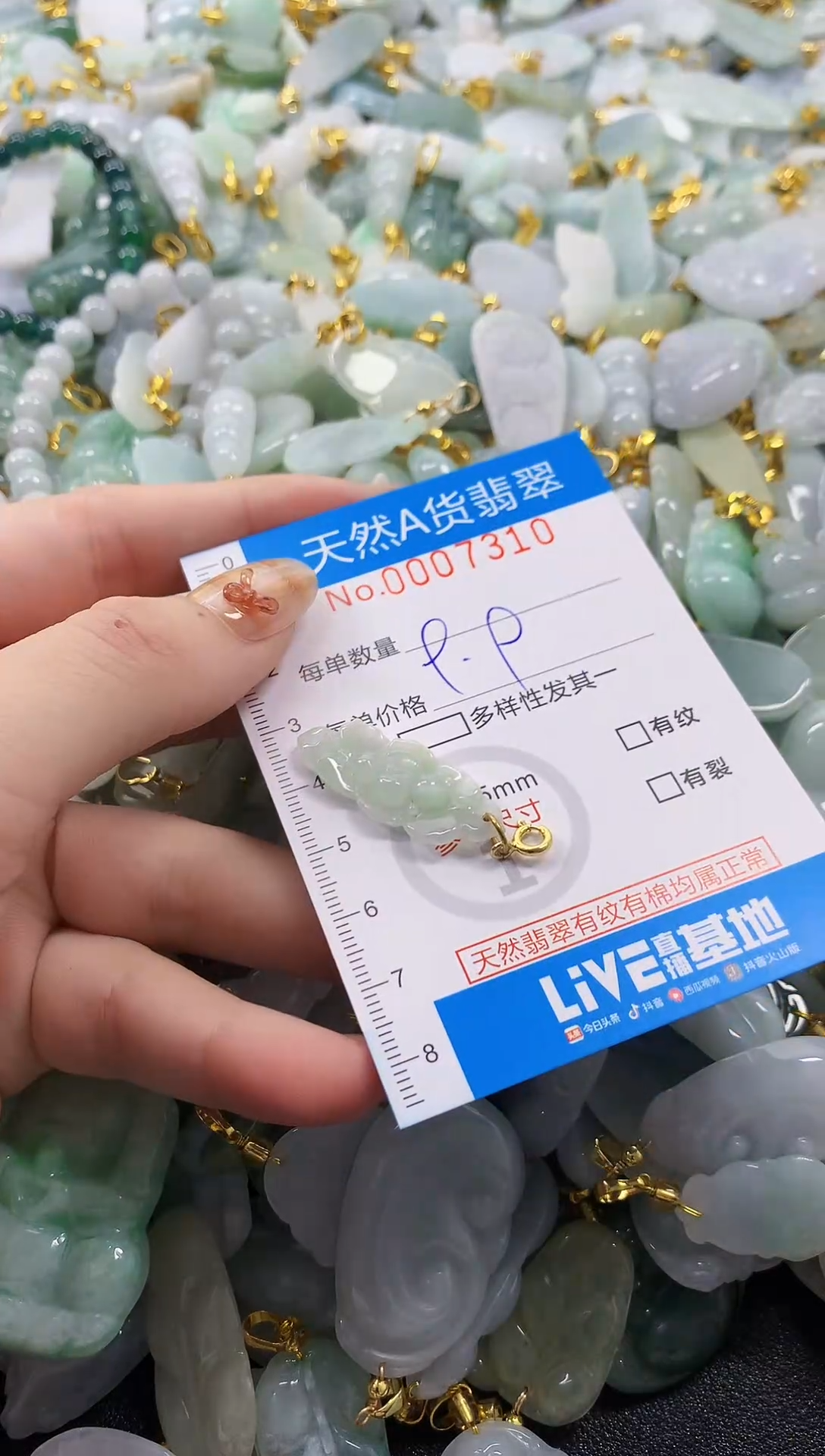 颈饰未镶嵌翡翠净货挂件-7310