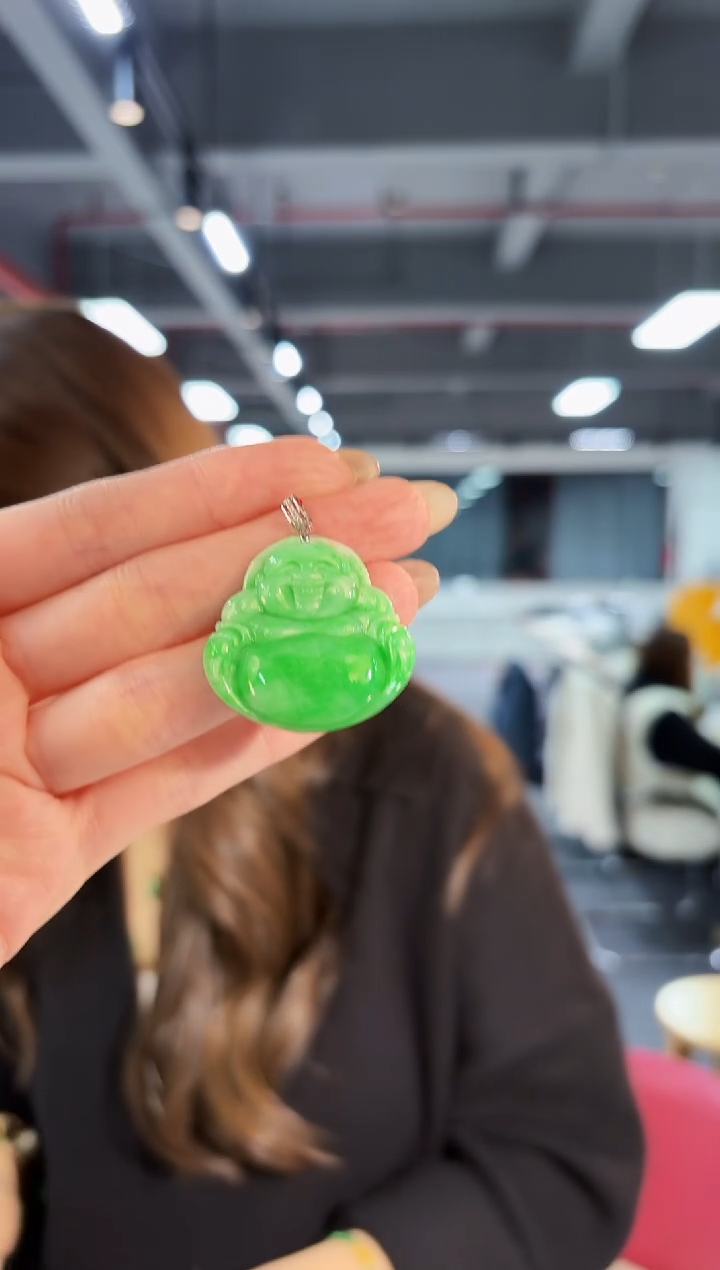 【闪购商品】翡翠颈饰18K金镶嵌缅料A货/支持复检/一件