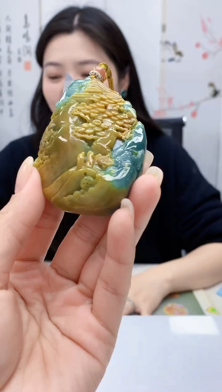 【闪购商品】定制翡翠未镶嵌0405lr-毛货挂件11