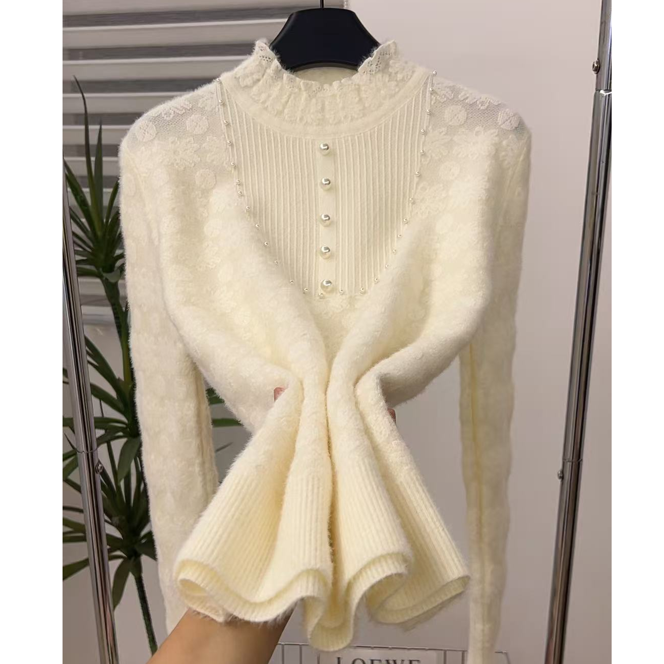 【不起球】貂绒保暖针织衫2025新款中领打底衫女时尚洋气上衣YX818