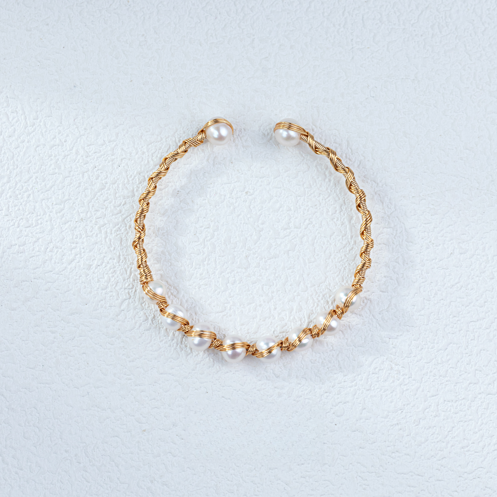 珈白丽【凌云专属】淡水珍珠设计编织手镯6-7mm复古百搭款时尚款