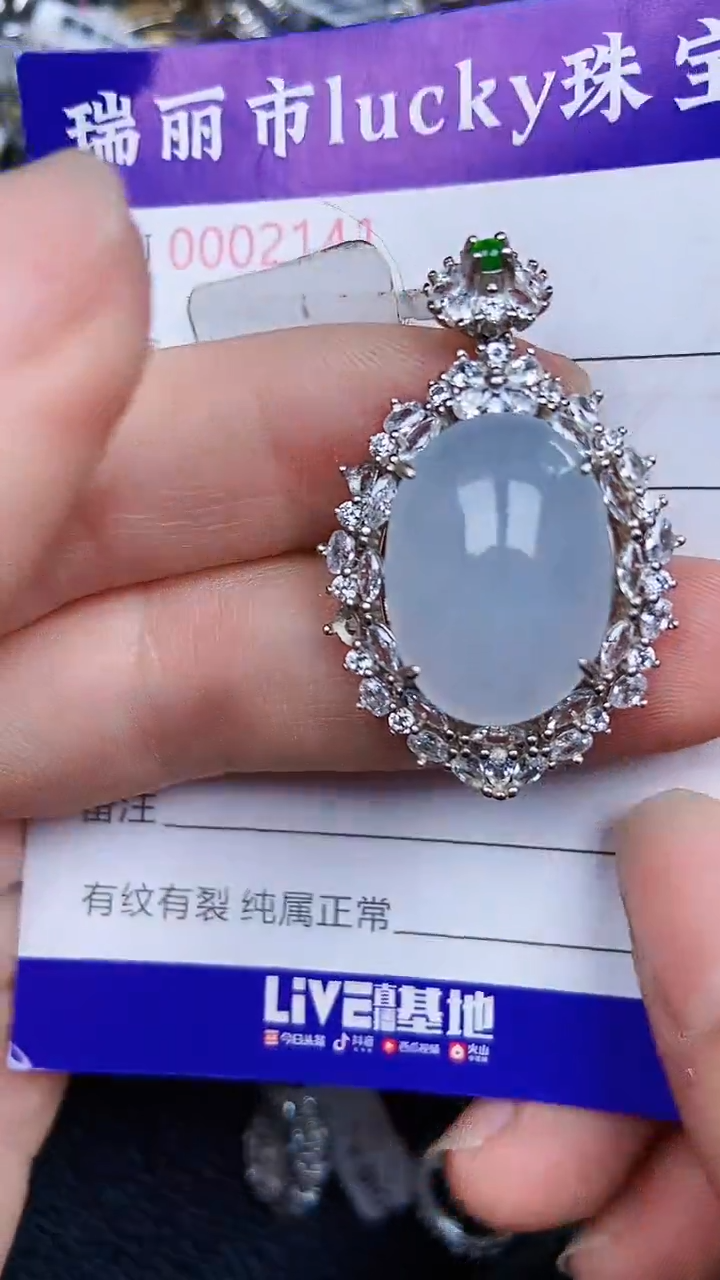 颈饰银S925镶嵌翡翠2142