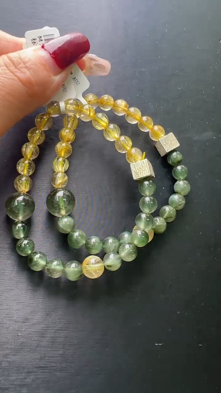 【闪购商品】水晶手串未镶嵌 金发晶绿发晶手串多样性发一M11369