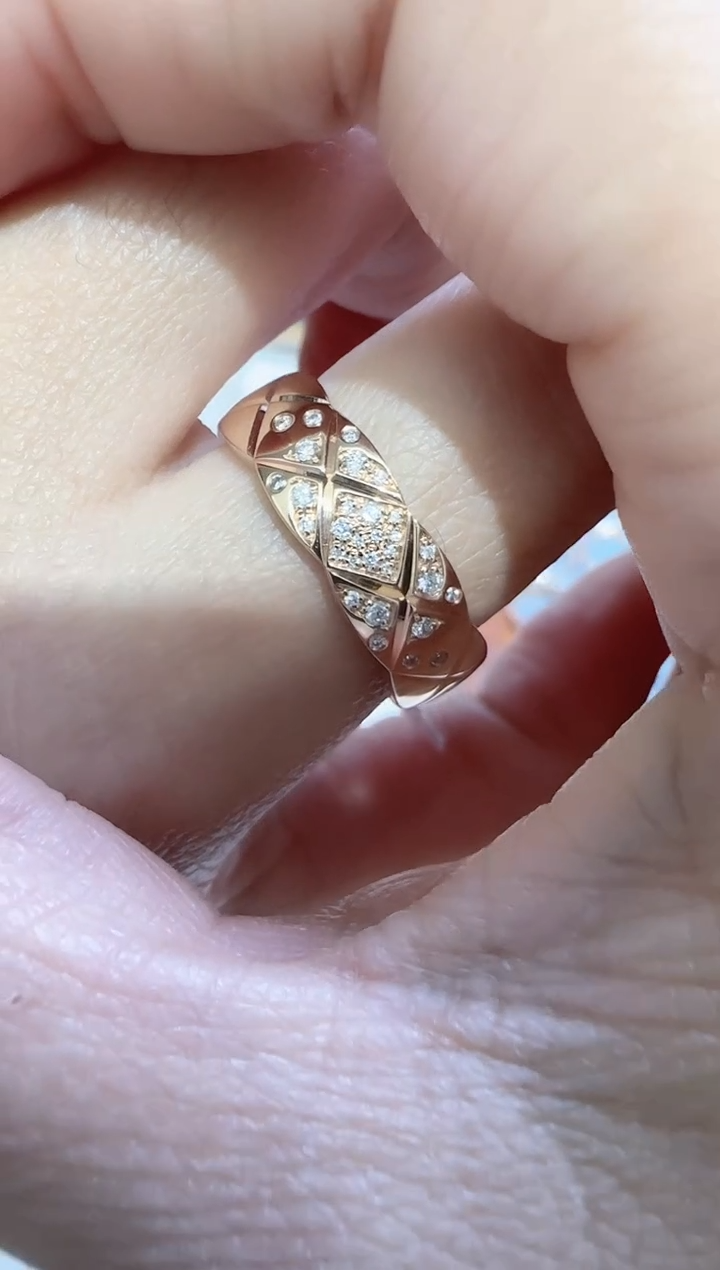 【闪购商品】天然钻石戒指/指环18K金镶嵌戒指16号