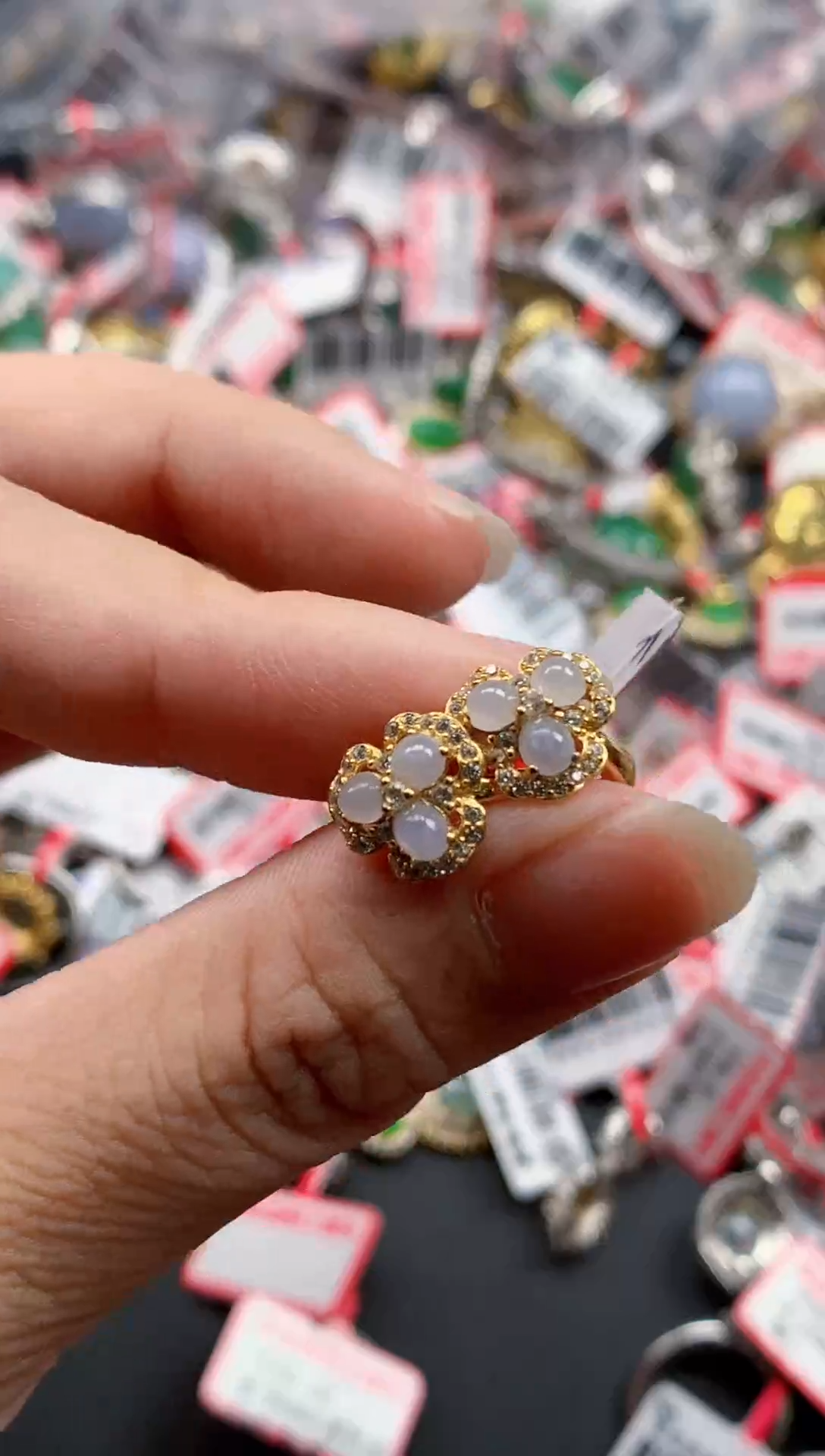 银S925镶嵌戒指翡翠天然A货缅甸翡翠